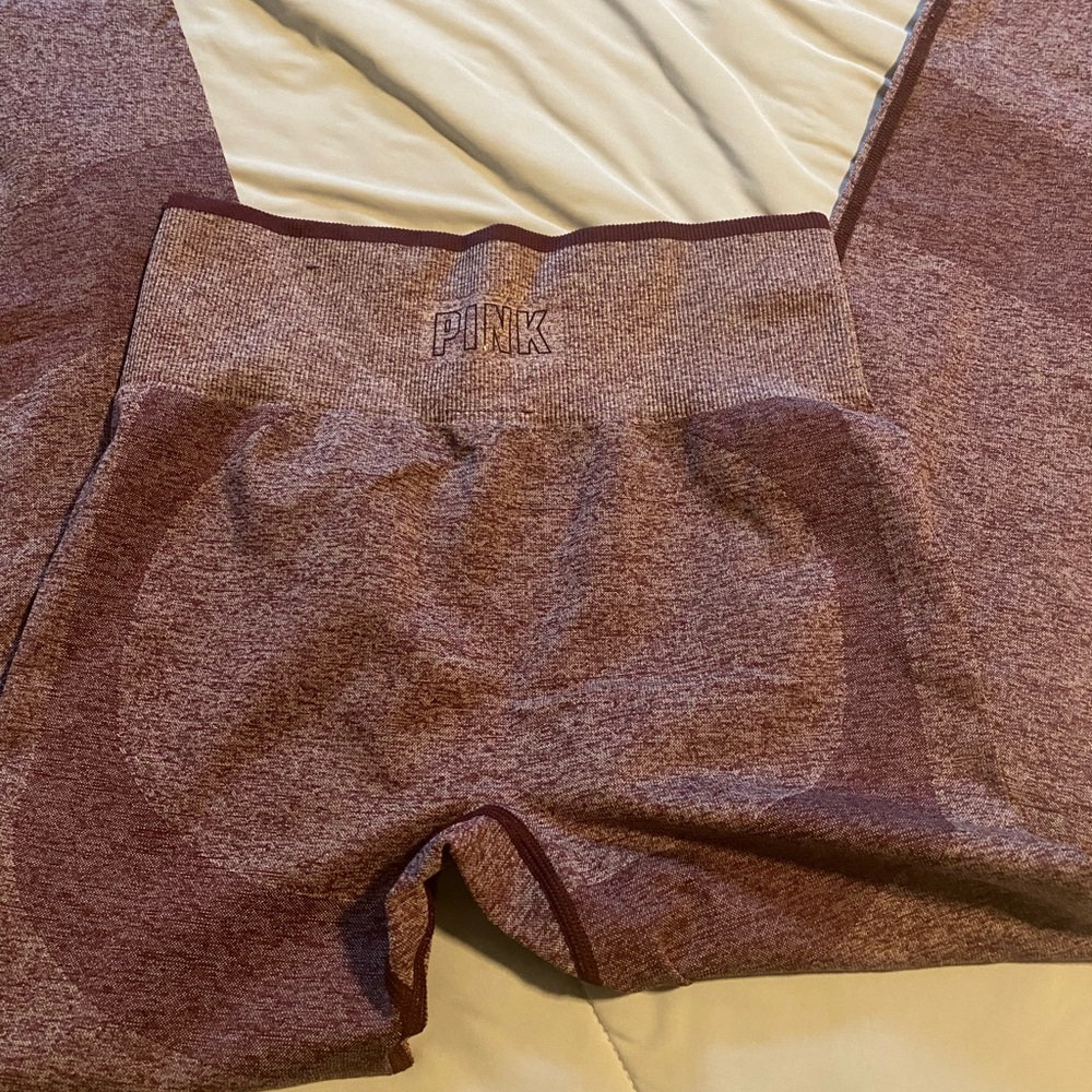 Victoria's Secret PINK Heathered Burgundy Athletic Shorts